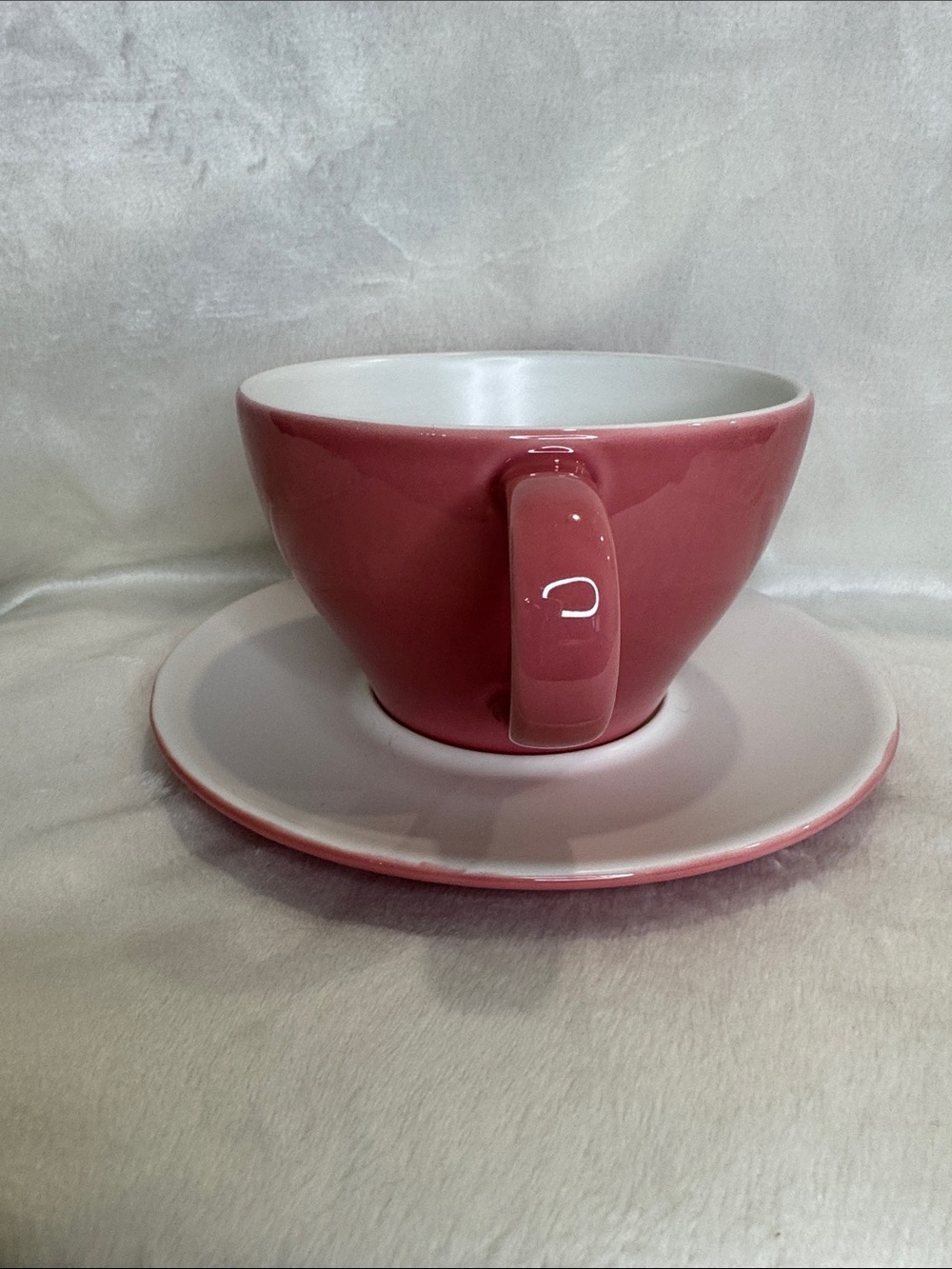 Starbucks Cup & Saucer Set Pink Hearts 2005 Large 16 oz. Vintage - Picture 4 of 11